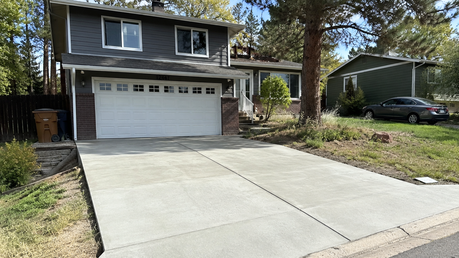 Concrete driveway installation at a residential home in Jefferson County Colorado