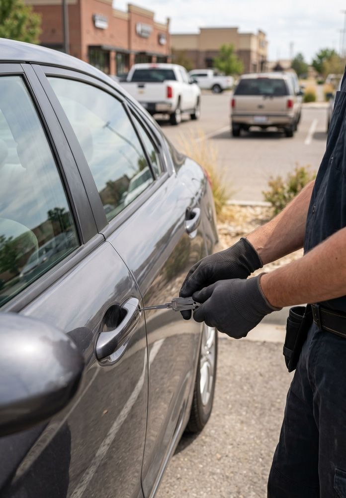 Auto Locksmith Fixing Broken Key on Car in Nampa, ID