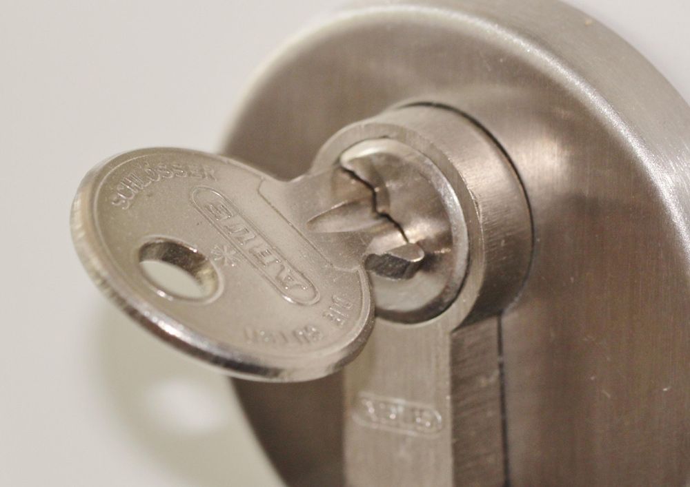 Key Inserted in An Office Door Lock in Star, ID