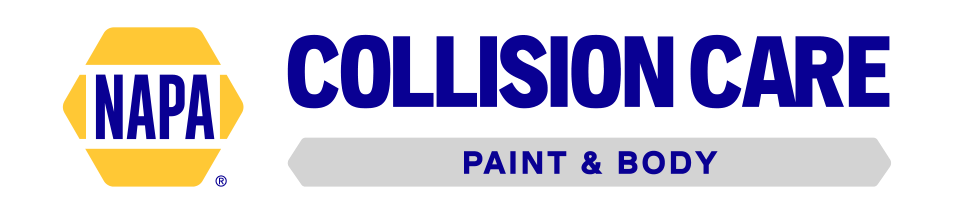 A napa auto collision logo on a white background