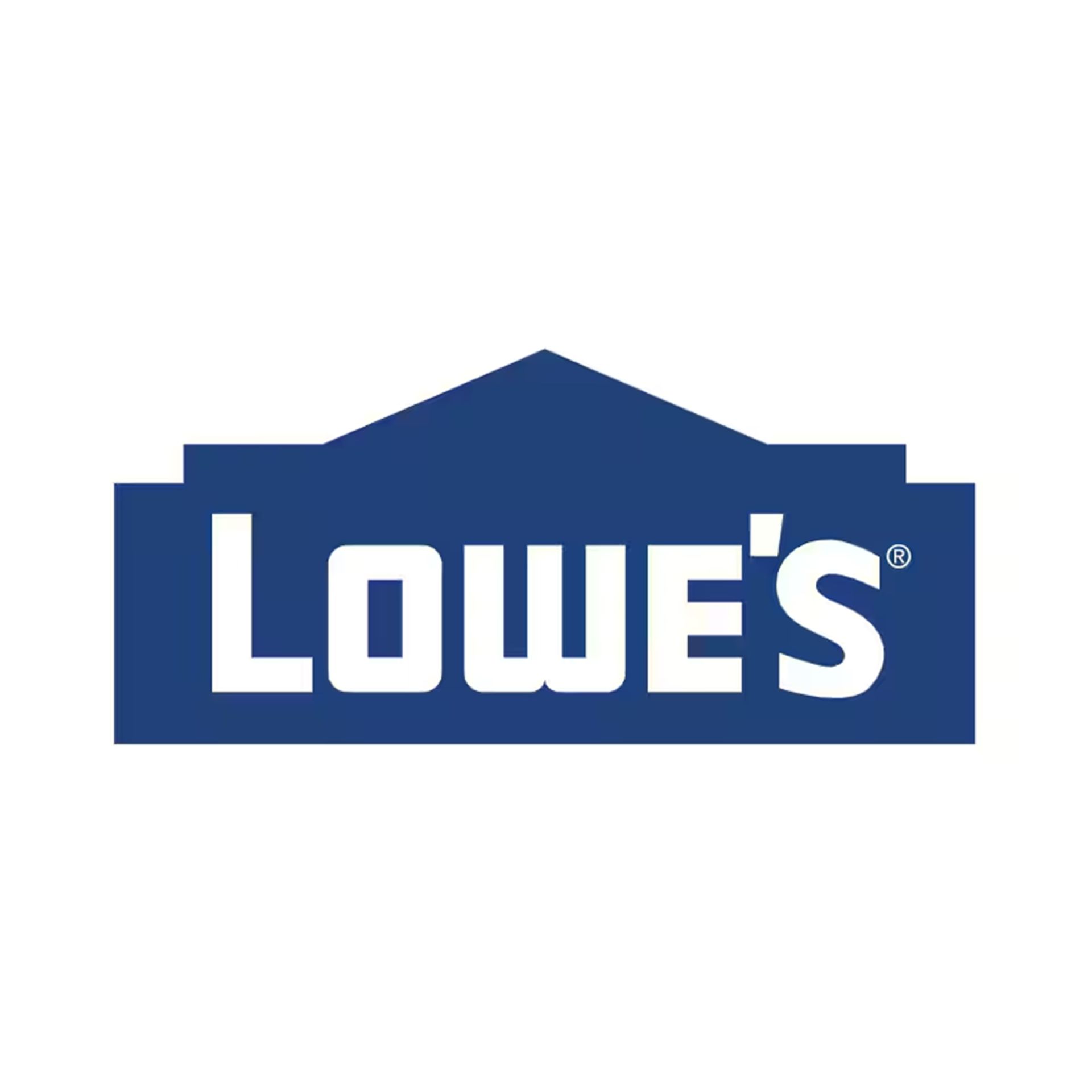 Lowe’s blue and white logo with house-shaped roof icon