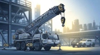 Crane operator reviewing safety documentation at industrial plant with crane rigging visible