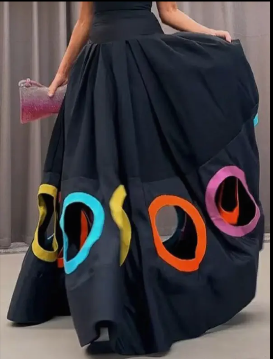 Sleeveless Hollow Pleated Split-Joint Round-Neck Maxi Dresses