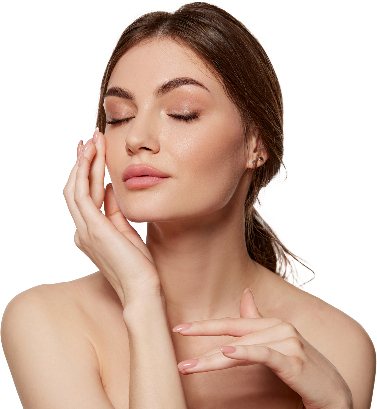 Young Beautiful Woman With Perfect Smooth Skin