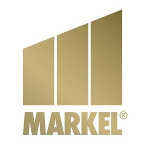 A gold logo for a company called markel