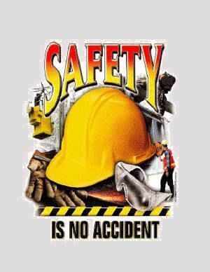 Safety poster with yellow hard hat