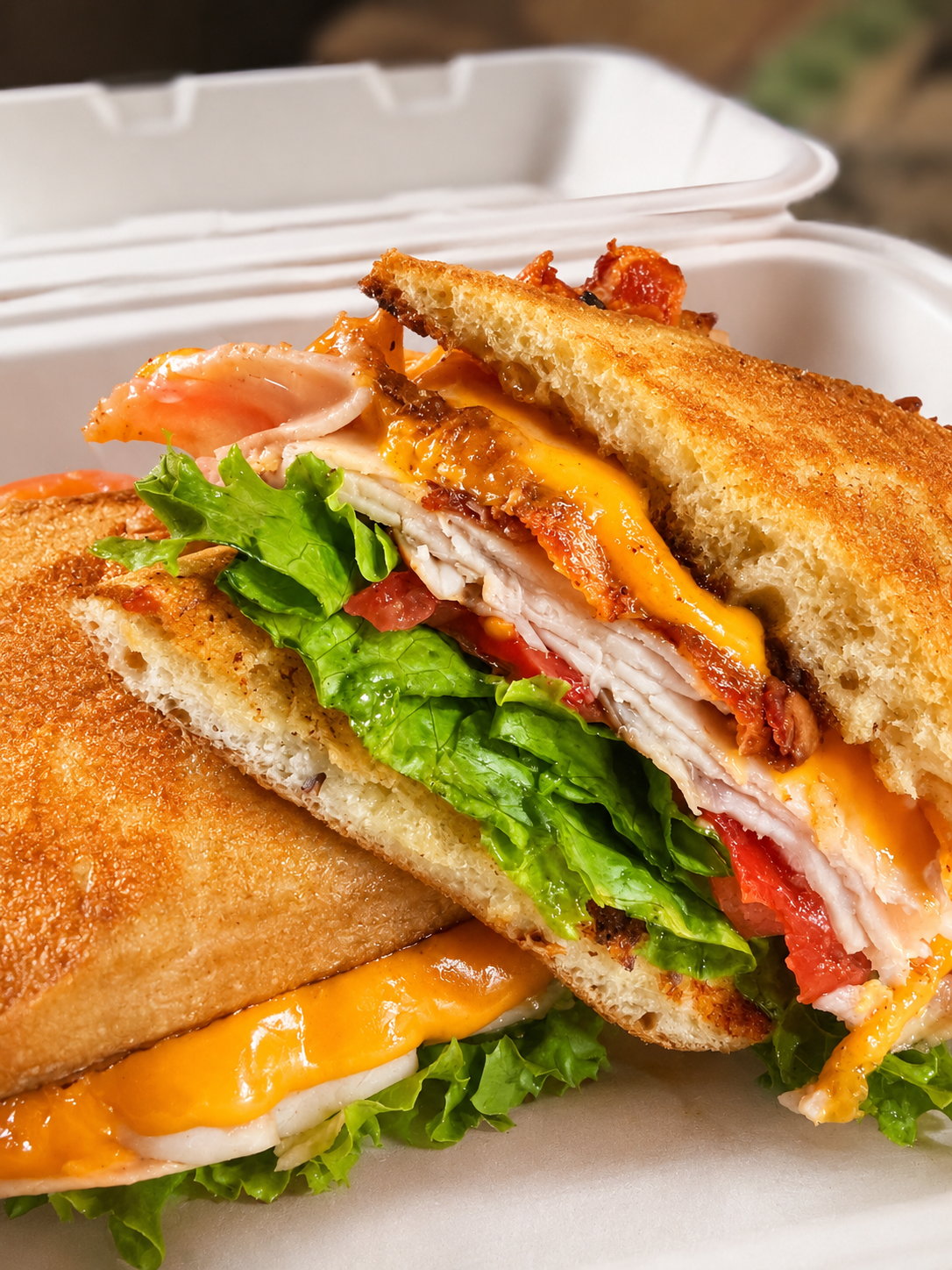 Panini Pressed turkey sandwich