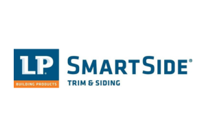 LP SmartSide Trim & Siding logo in blue and orange on a white background