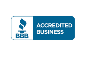 BBB Accredited Business logo in blue and white