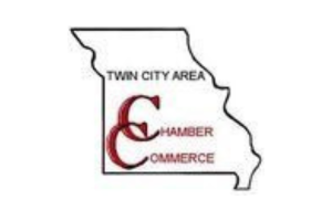 Logo reading “Twin City Area Chamber of Commerce” inside an outline of the state of Missouri.