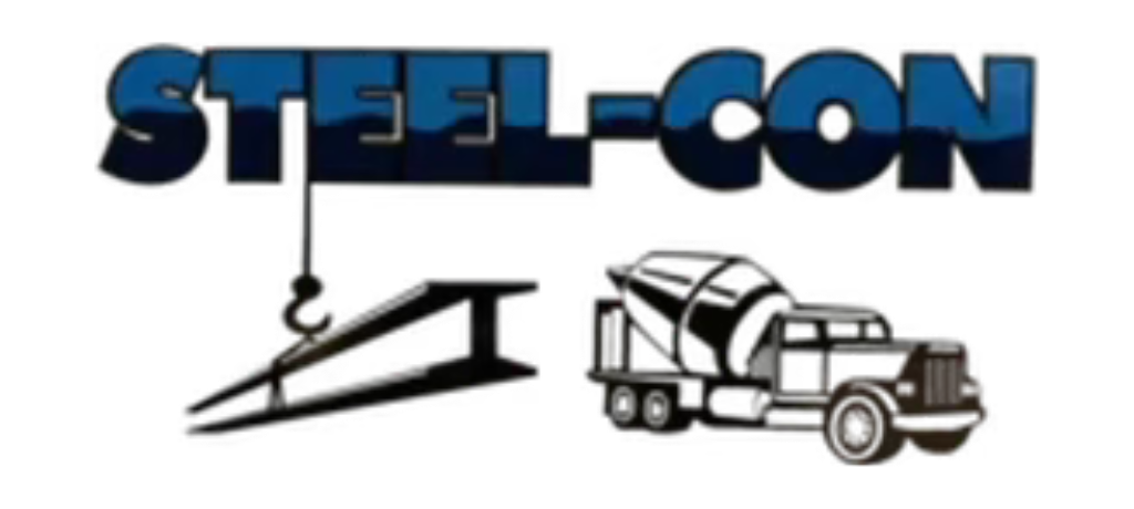 A logo for steel-con shows a crane and a truck