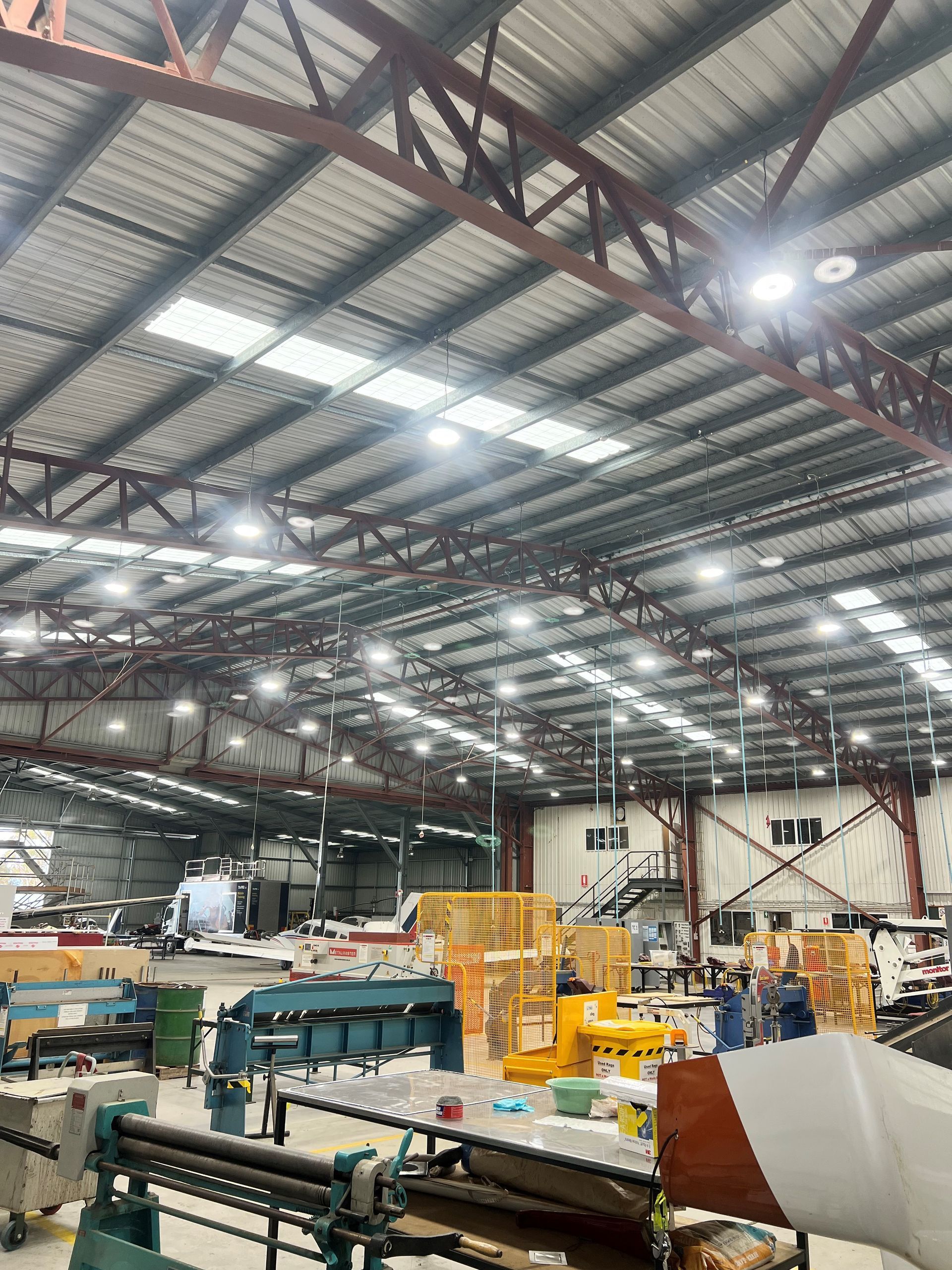 Large Industrial Warehouse with High Ceiling Lights — Bes-Elect Electrical in Taminda, NSW