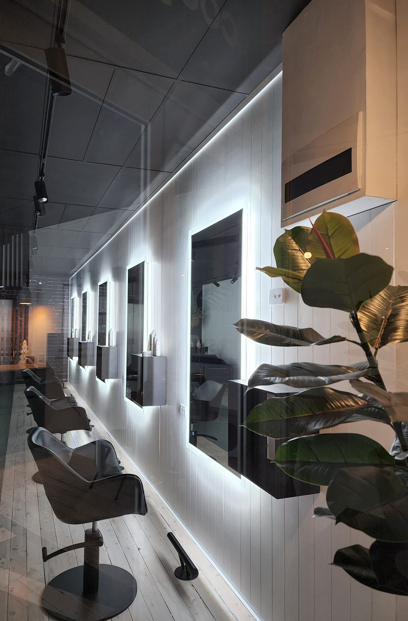 Modern Salon Hallway with Illuminated Mirrors — Bes-Elect Electrical in Taminda, NSW
