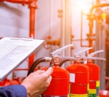 checking fire extinguisher