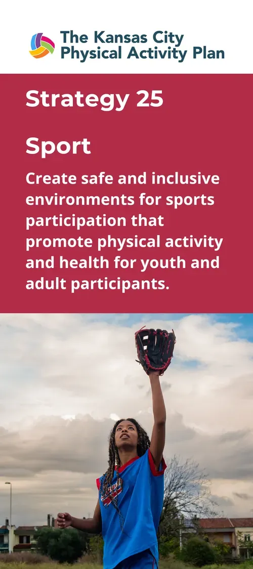 A person reaching up to catch a baseball, promoting physical activity and health for youth and adults.