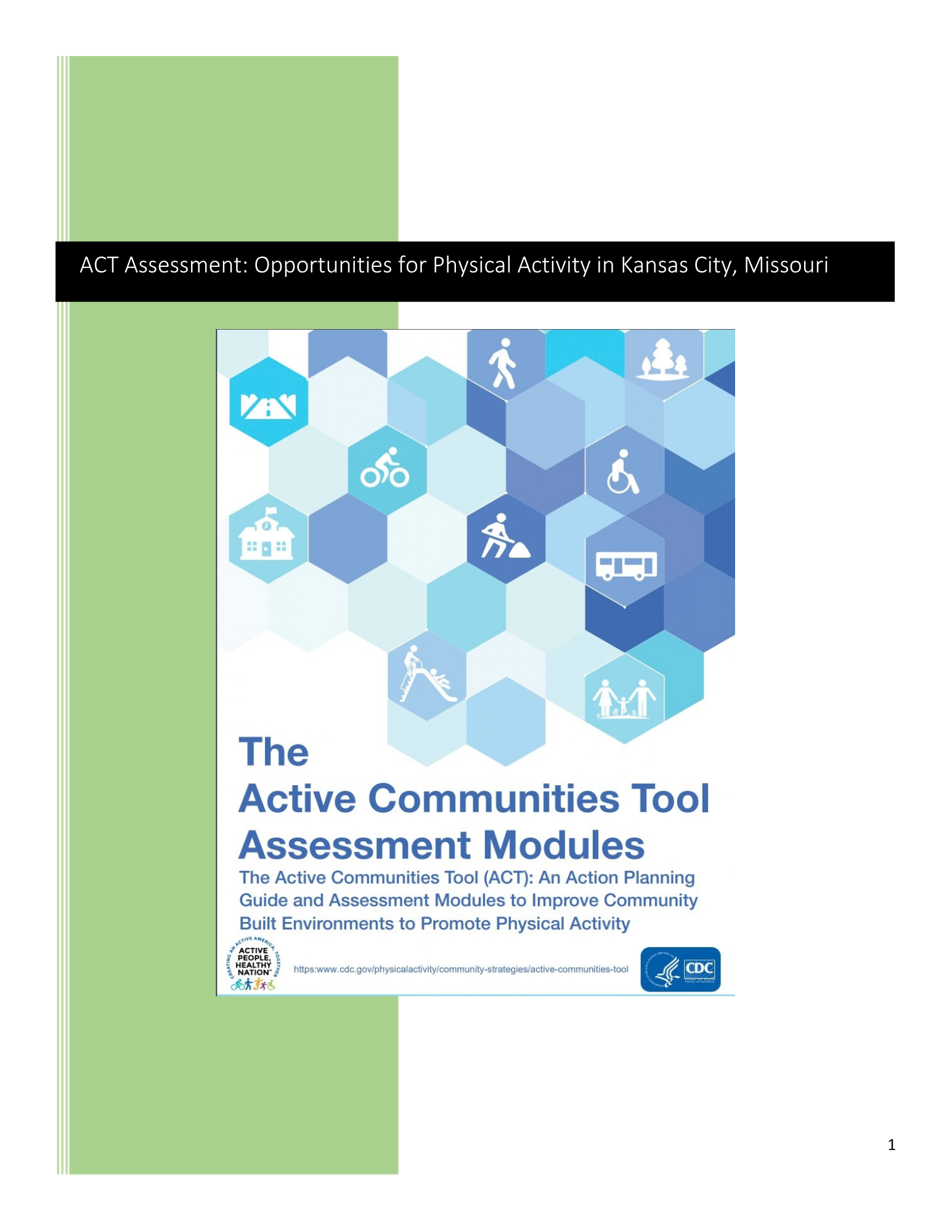 Active Communities Report; report cover covering strategies for improving community built environments and promoting PA 