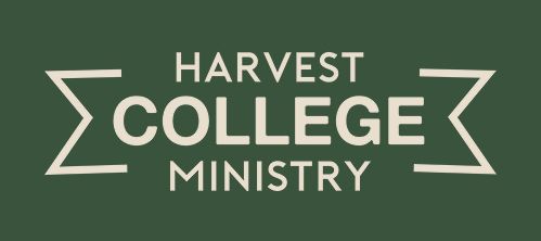 Logo for Harvest College Ministry in white text on a green banner.
