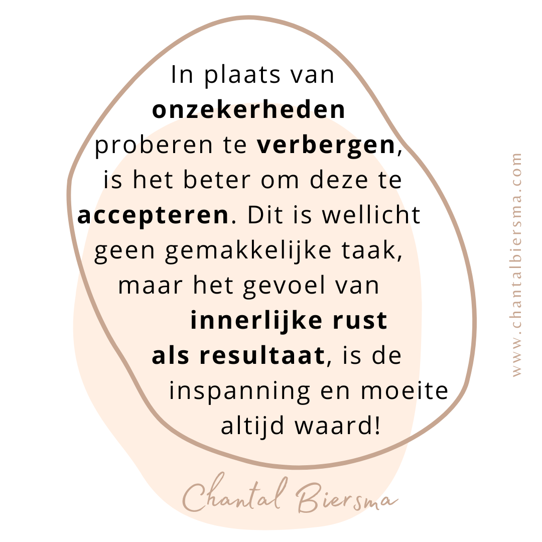 Zelfacceptatie, zelfvertrouwen, zelfliefde quote Chantal Biersma