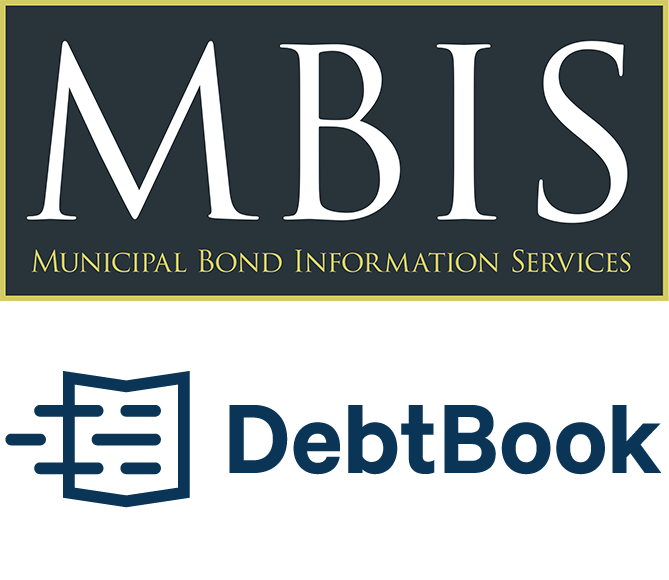 Two logos for Municipal Bond Information Services and Debtbook.