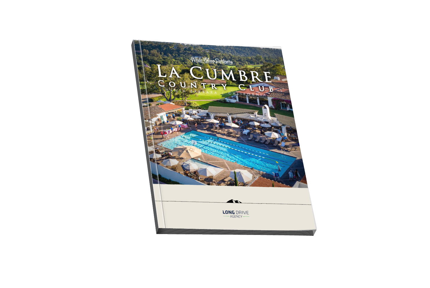 A book with a picture of a swimming pool on it.