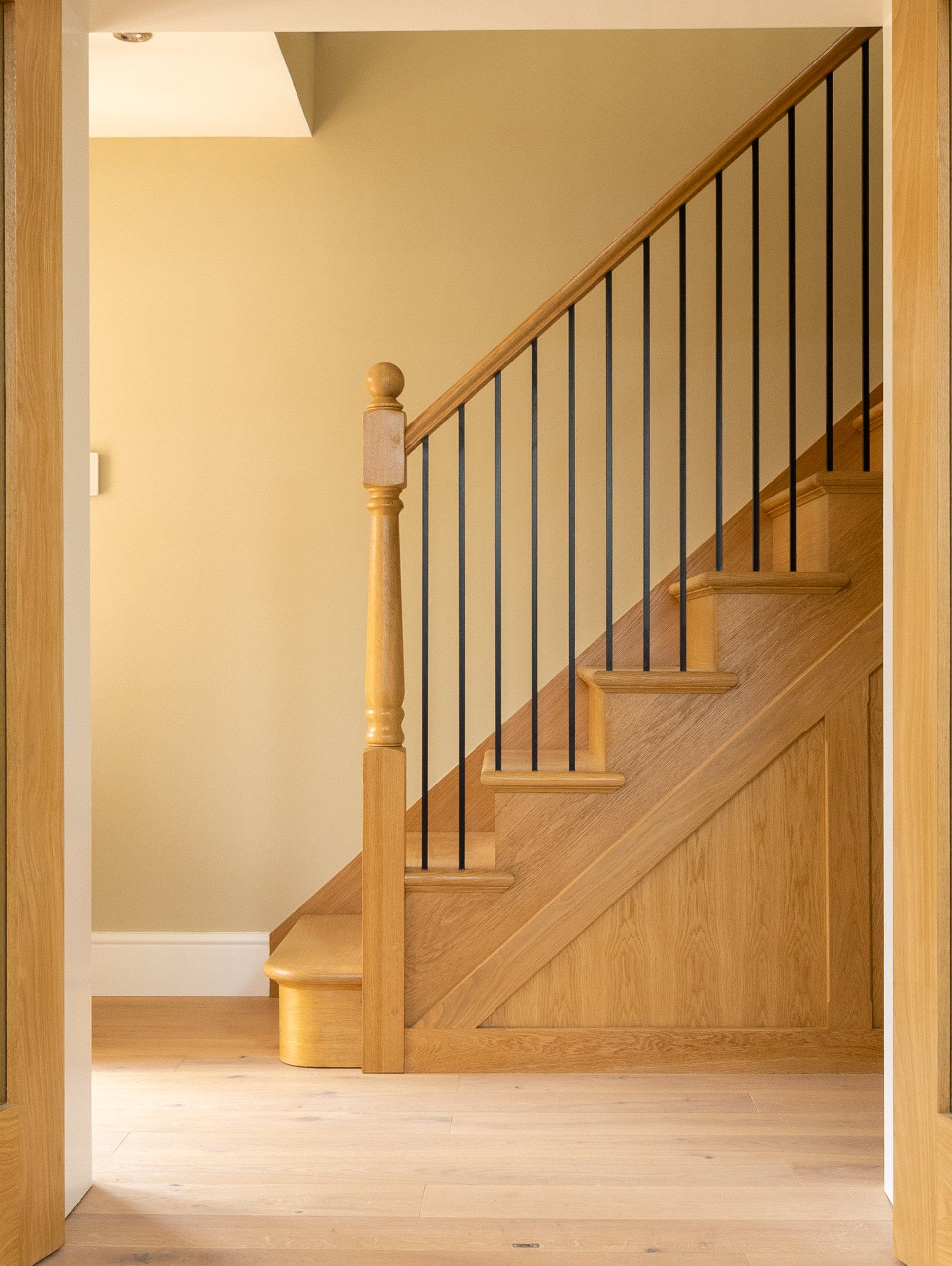 Cut String With Iron Spindles - Bespoke Staircases - Central Joinery Group