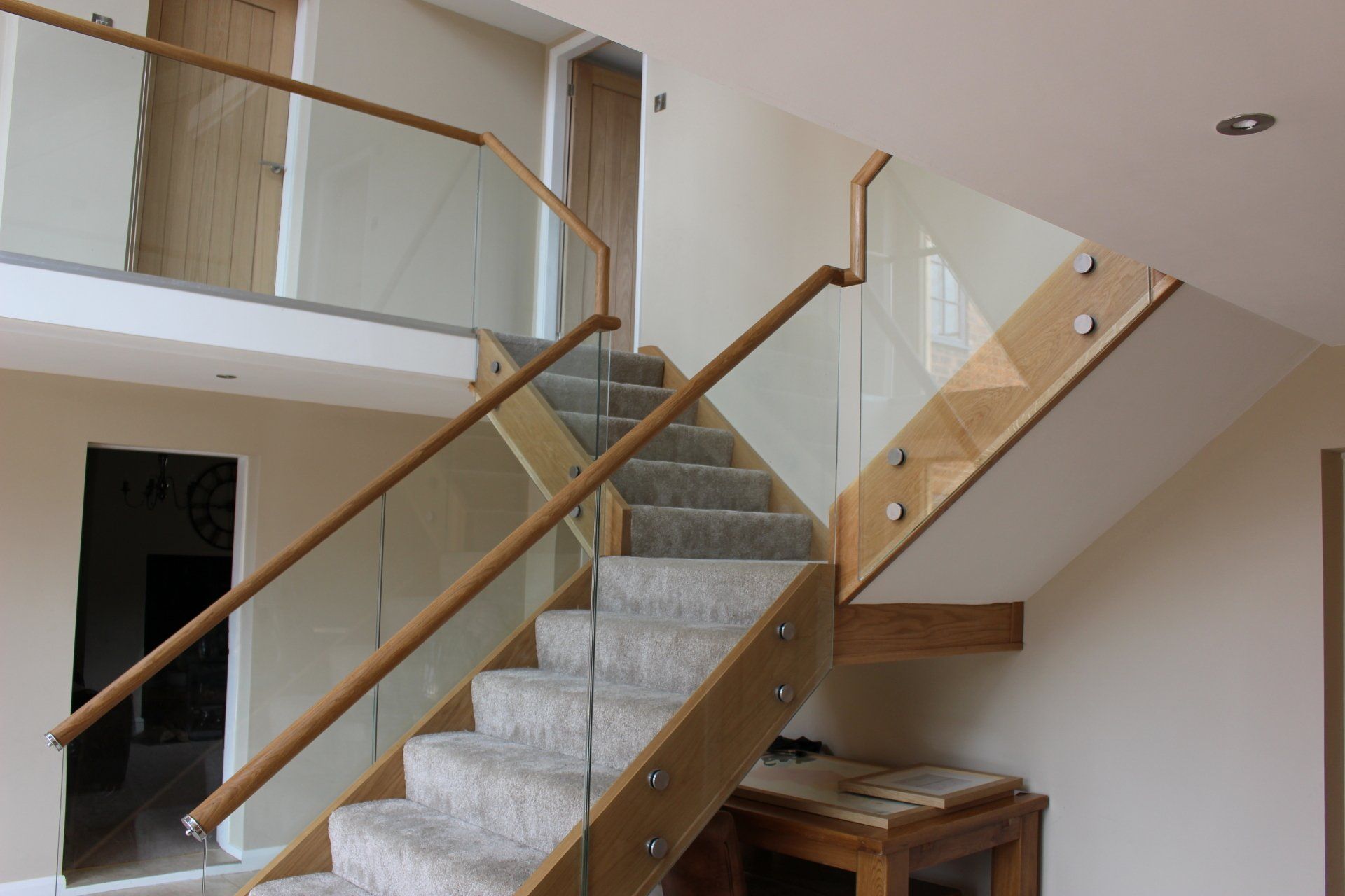Glass Balustrade Staircase - Glass With Ferrules - Bespoke Staircases - Central Joinery Group