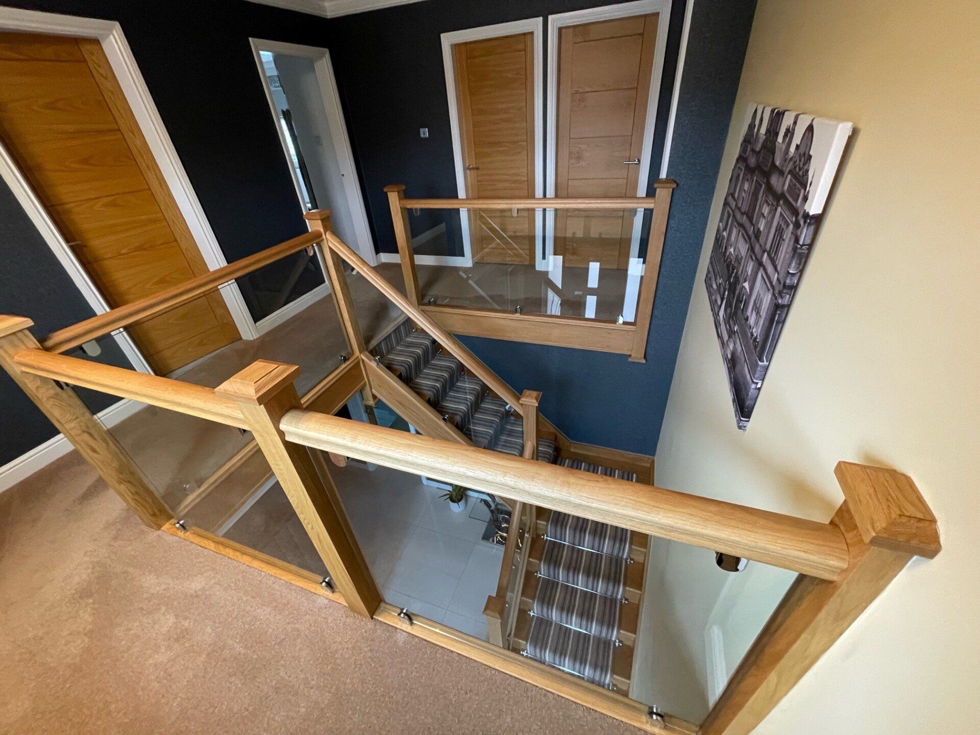 Oak and Glass Staircase