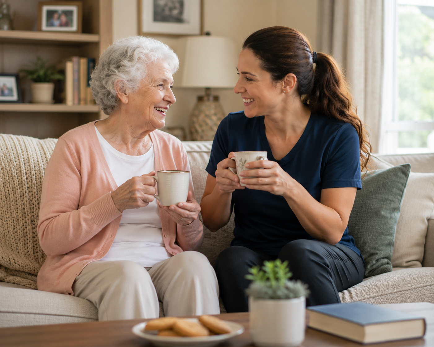 elderly_woman_female_caregiver_drinking_coffee