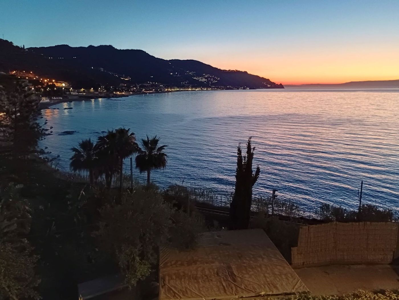 tramonto sulla baia di Taormina