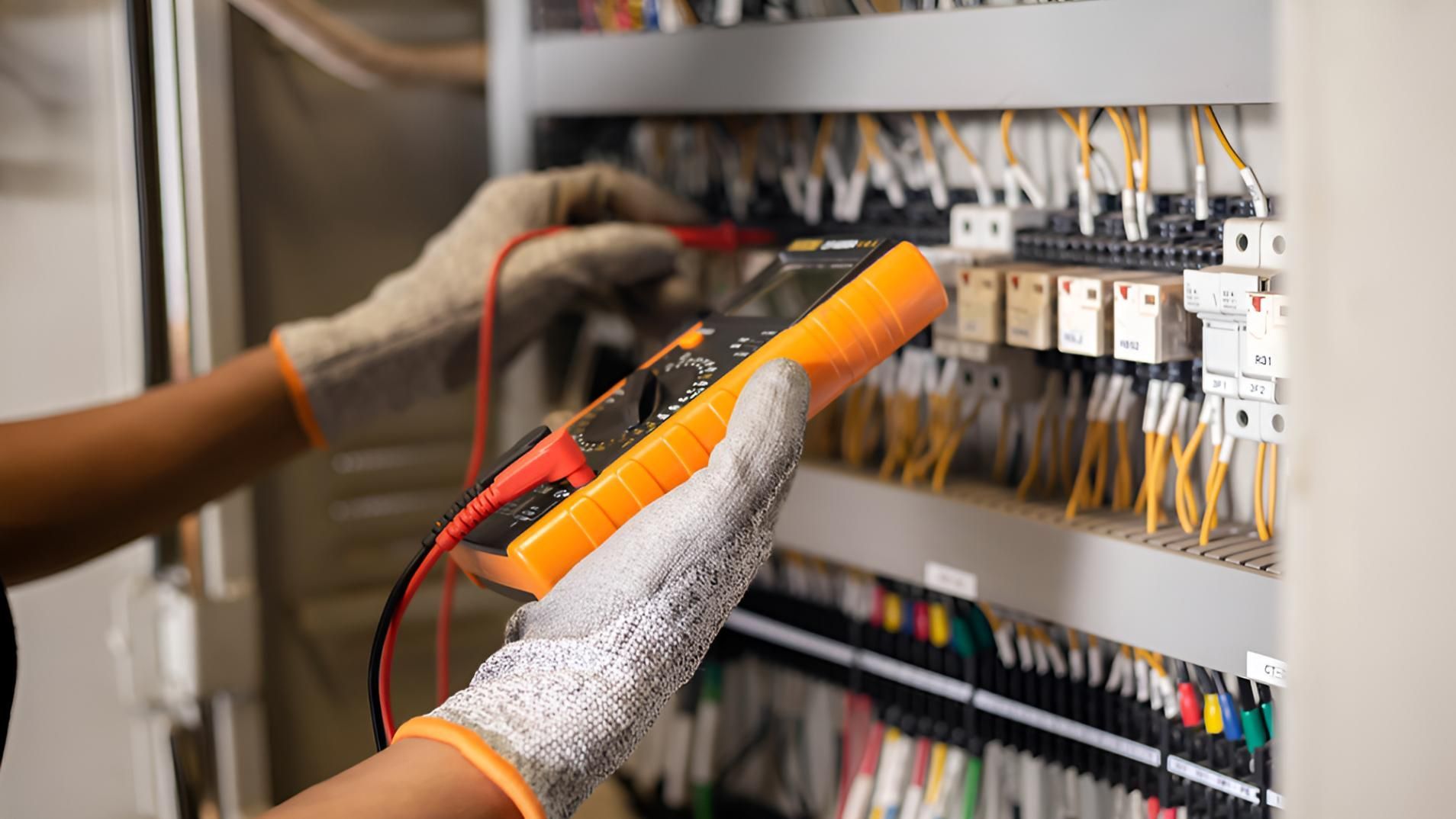 Person is Using a Multimeter to Test a Circuit Board — Robbie McDonald Electrical in Nambour, QLD