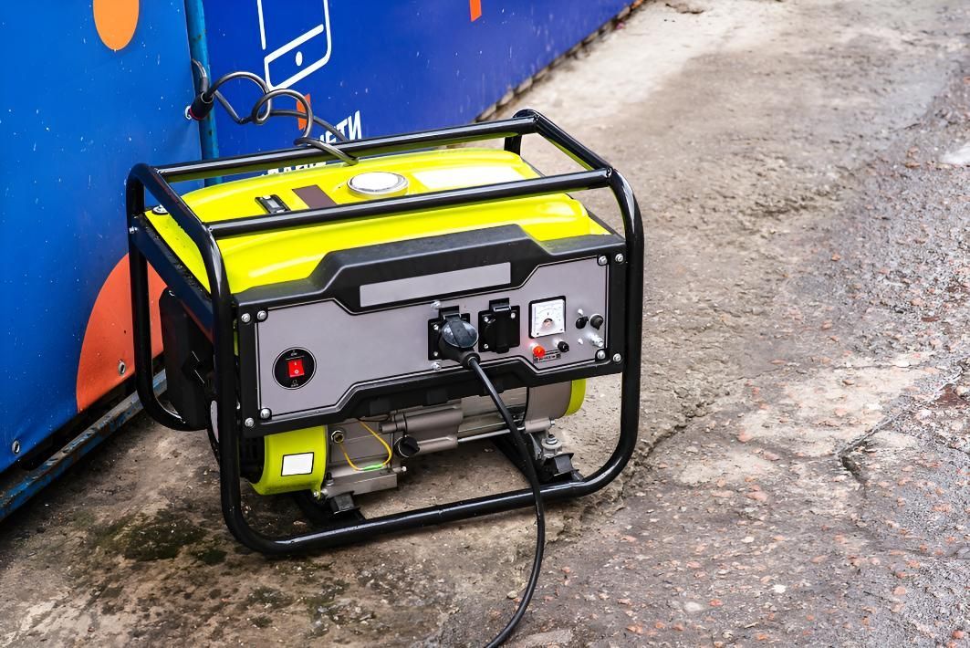 Yellow Generator is Sitting on the Ground — Robbie McDonald Electrical in Buderim, QLD