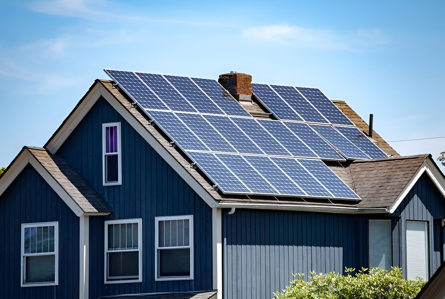 Solar Panels Installed On Residential Rooftop