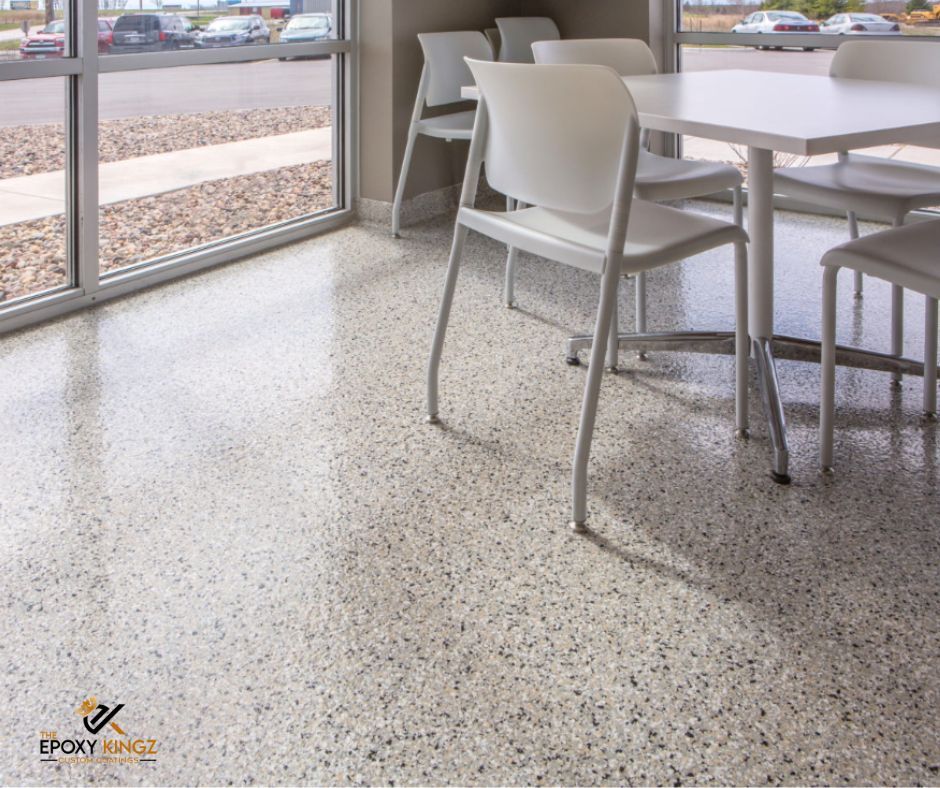 Garage floor coating in Cape Coral with decorative flake epoxy finish