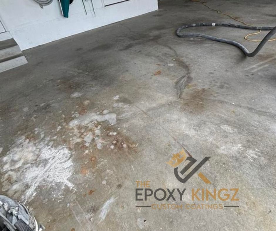 incredible Domino epoxy flake garage floor transformation by The Epoxy Kingz