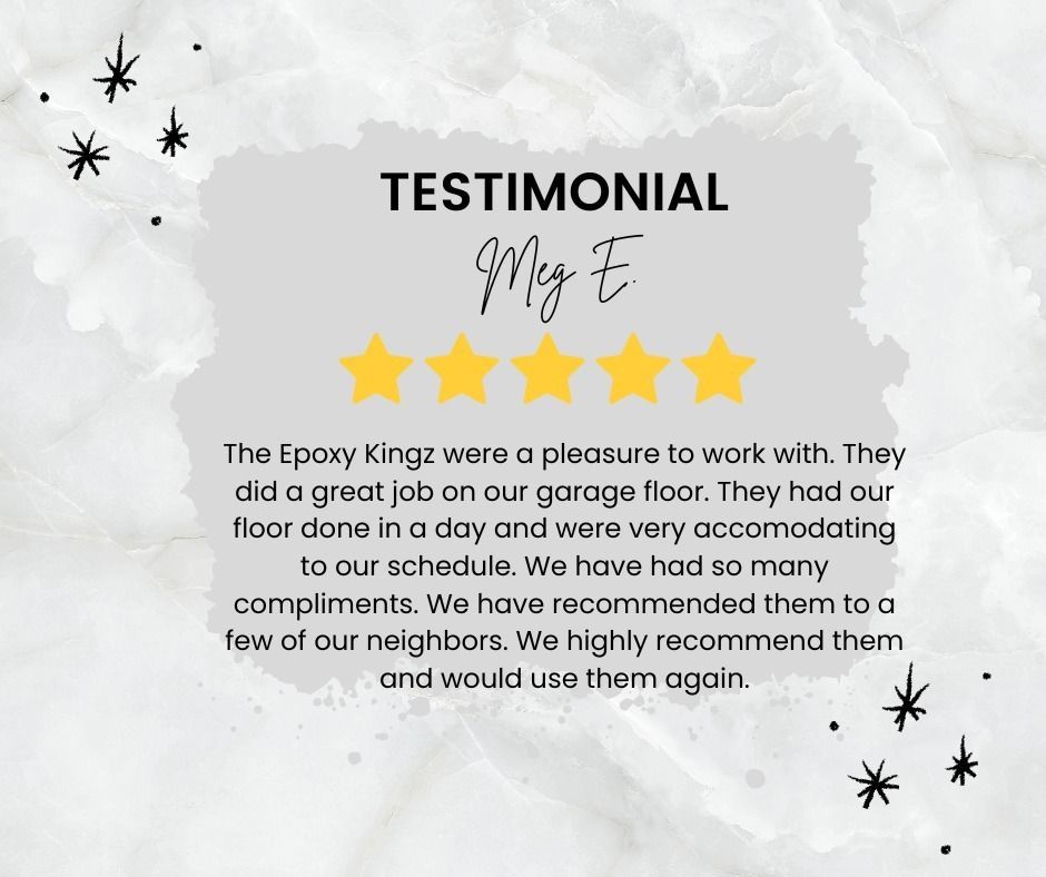 Customer epoxy floor testimonial  from  epoxy kingz 