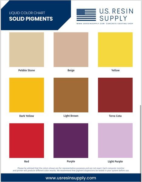 Assortment of vibrant solid color epoxy resin samples for crafting