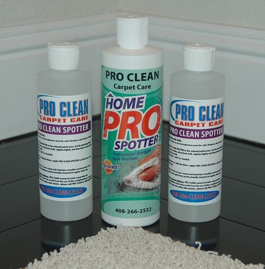 Three bottles of pro clean home spotter carpet care