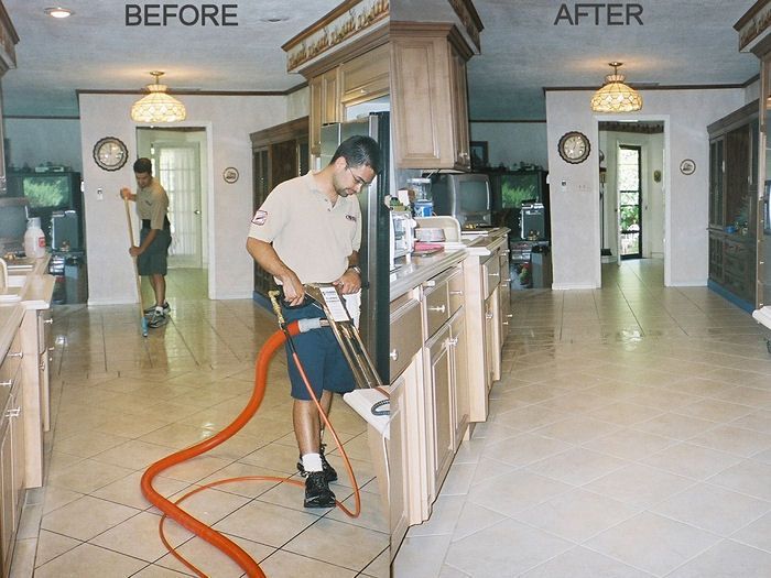 A before and after photo of a kitchen