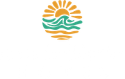 Um logotipo de um sol e ondas em um fundo branco Areia do Atântico Hotel