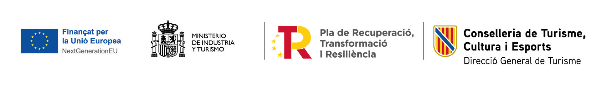 Logotipos de la Unión Europea, Gobierno español y Conselleria de Turismo de las Illes Balears.