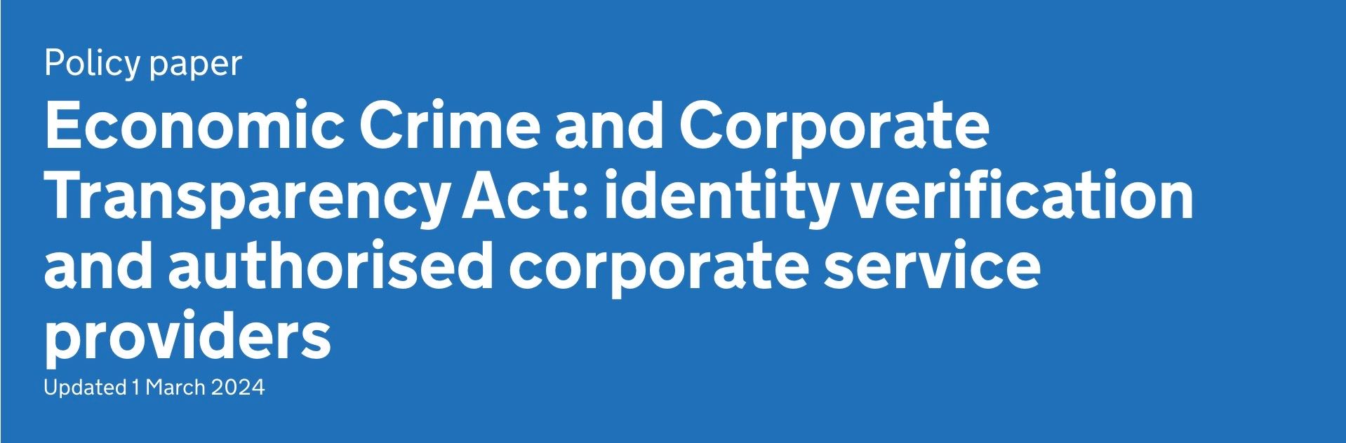 New ECCTA Identify Verification Rules