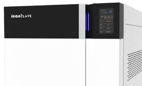 Photo close up of touch screen series of Icanclave 18L and 23L autoclaves.