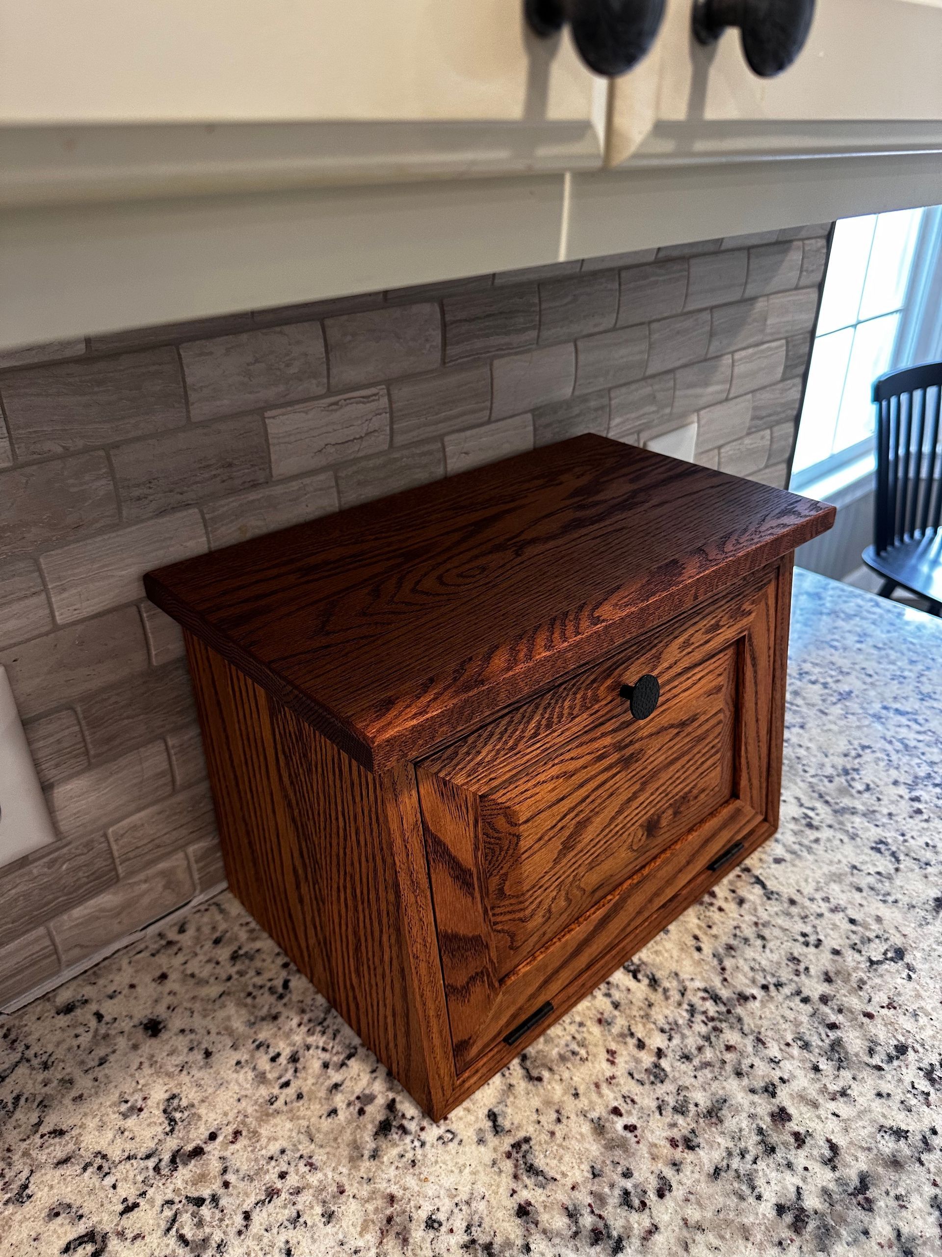 Solid Red Oak Bread Box