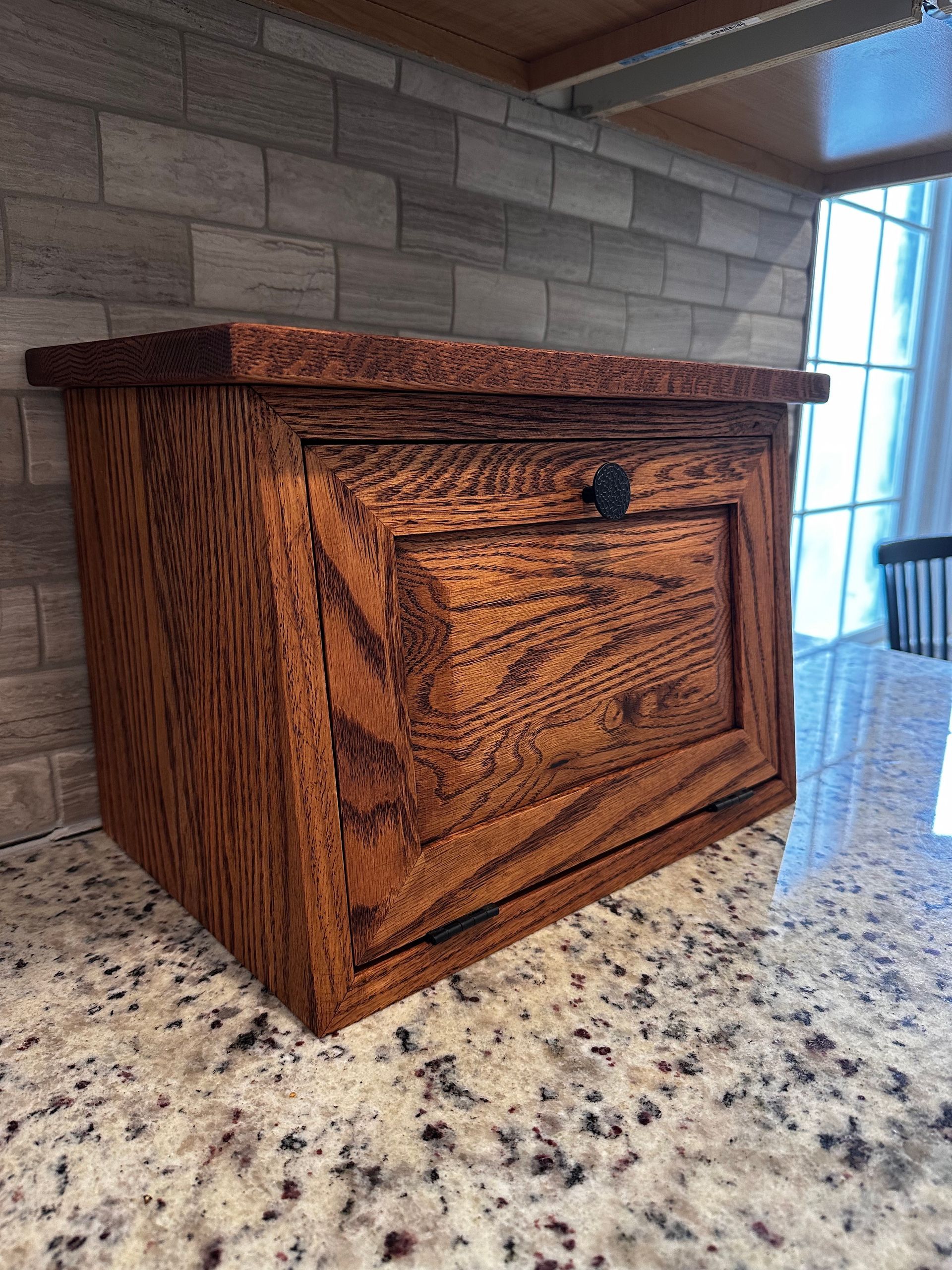 Solid Red Oak Bread Box