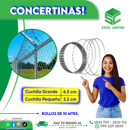 Concertinas Adelca Norte Quito | Cotocollao | Seguridad Perimetral | Cuchillas de Protección Contra Robos | Protección de Terrenos  | Steel Center