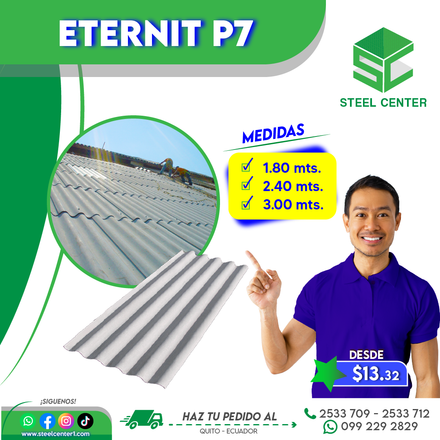 Techo Eternit onda P7 Norte Quito | Cotocollao | Techo de Fibrocemento Ondulado | Techo sin sonido  | Steel Center