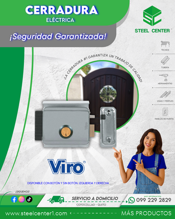 Cerraduras Viro Eléctricas Originales Con Botón y Sin Botón | Derecha e Izquierda | Steel Center - Cotocollao Quito
