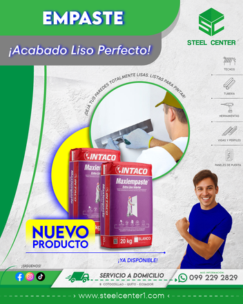 Empaste para Pared INTACO Norte Quito | Acabado Liso | Listo para Pintar | Paredes Lisas Quito  | Steel Center