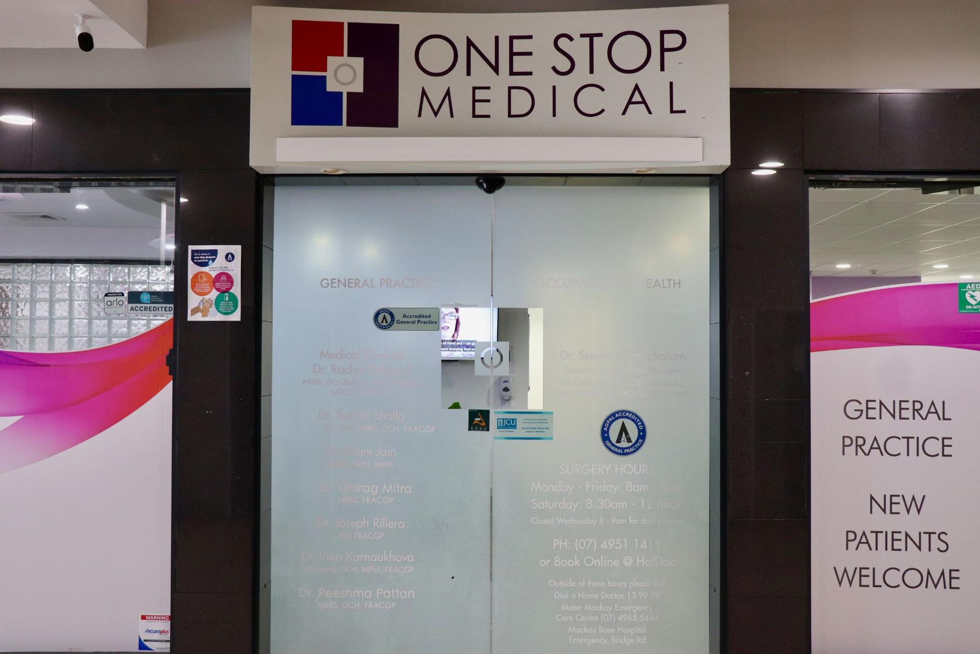 One Stop Medical Clinic, With Frosted Glass Doors — One Stop Medical in Mackay, QLD