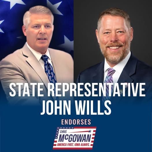 - John H. Wills, Speaker Pro Tempore, Iowa House of Representatives, District 10
